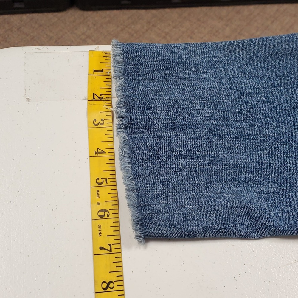 Mother Jeans Womens Insider Cropped Straight Fray Jeans Size 26 Blue Whiskered - Picture 10 of 14